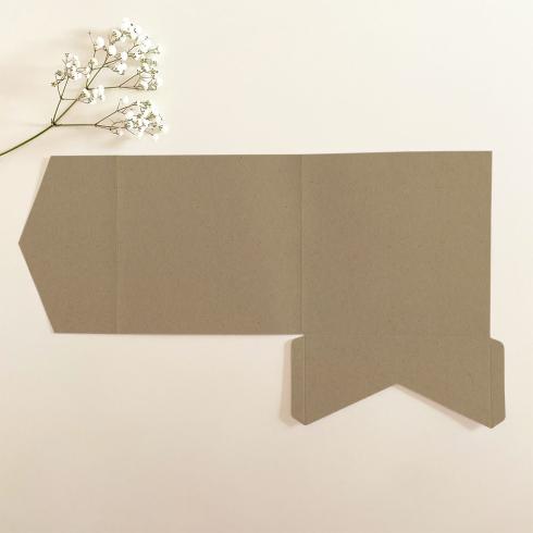 Pocketfold-Karte Quadrat (15x15) Premium-Karton "Recycling Natur" Exklusiv Line