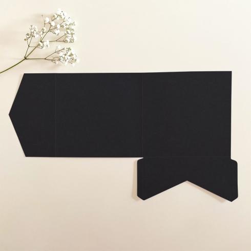 Pocketfold-Karte Quadrat (15x15) Recycling-Karton "Recycling Schwarz" Exklusiv Line