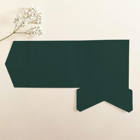 Pocketfold-Karte Quadrat (15x15) Premium-Karton "Samtgrün" Exklusiv Line