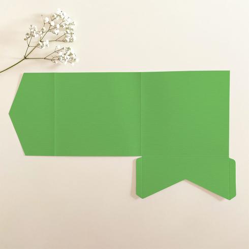 Pocketfold-Karte Quadrat (15x15) Struktur-Karton "Struktur Apfelgrün" Exklusiv Line