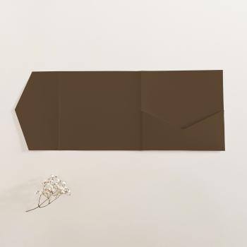 Pocketfold-Karte Quadrat (15x15) Premium-Karton "Braun" Exklusiv Line