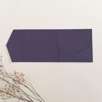 Pocketfold-Karte Quadrat (15x15) Premium-Karton "Aubergine" Exklusiv Line