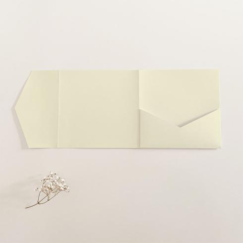 Preview: Pocketfold-Karte Quadrat (15x15) Premium-Karton "Hellcreme" Exklusiv Line