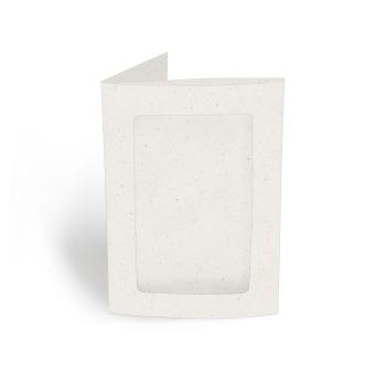 Passepartoutkarte rechteck 3-Fach DIN A6 in recycling bermgras