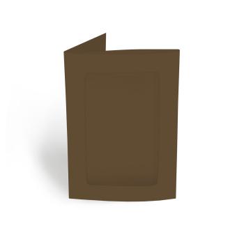 Passepartoutkarte rechteck 3-Fach DIN A6 in braun