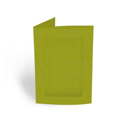 Passepartoutkarte rechteck 3-Fach DIN A6 in kraft grün