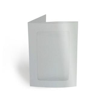 Passepartoutkarte rechteck 3-Fach DIN A6 in metallic-persilber