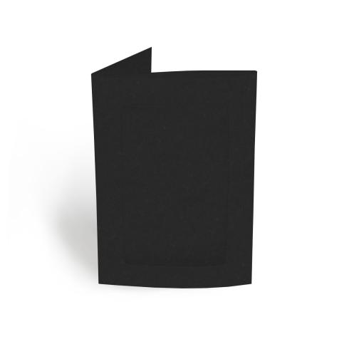 Passepartoutkarte rechteck 3-Fach DIN A6 in recycling schwarz