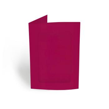 Passepartoutkarte rechteck 3-Fach DIN A6 in struktur brombeere