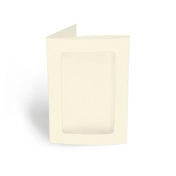 Passepartoutkarte rechteck 3-Fach DIN A6 in struktur naturell