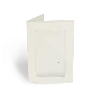 Passepartoutkarte rechteck 3-Fach DIN B6 in Wollweiss
