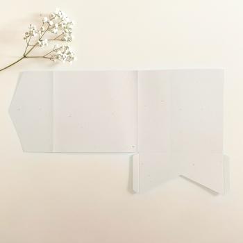 Pocketfold-Karte Quadrat (15x15) Recycling-Karton "Wollweiss" Exklusiv Line