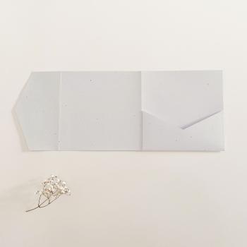 Pocketfold-Karte Quadrat (15x15) Recycling-Karton "Wollweiss" Exklusiv Line