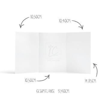 Preview: Trippelkarte - Leporello 240g/m² DIN A6 3-Fach in weiss