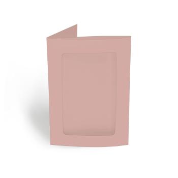 Passepartoutkarte rechteck 3-Fach DIN A6 in altrosa