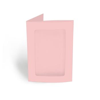 Passepartoutkarte rechteck 3-Fach DIN A6 in babypink