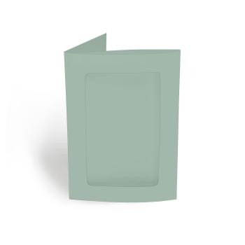 Passepartoutkarte rechteck 3-Fach DIN A6 in eukalyptus
