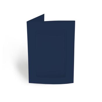 Passepartoutkarte rechteck 3-Fach DIN A6 in nachtblau