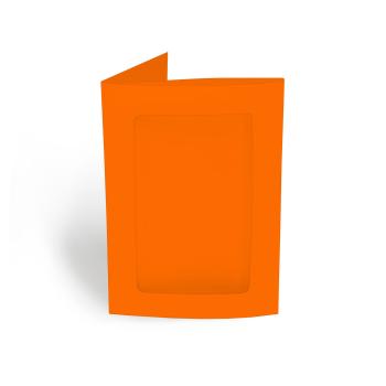 Passepartoutkarte rechteck 3-Fach DIN A6 in orange