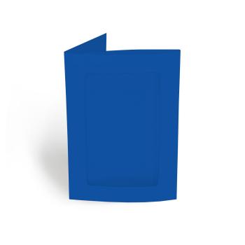 Passepartoutkarte rechteck 3-Fach DIN A6 in royalblau
