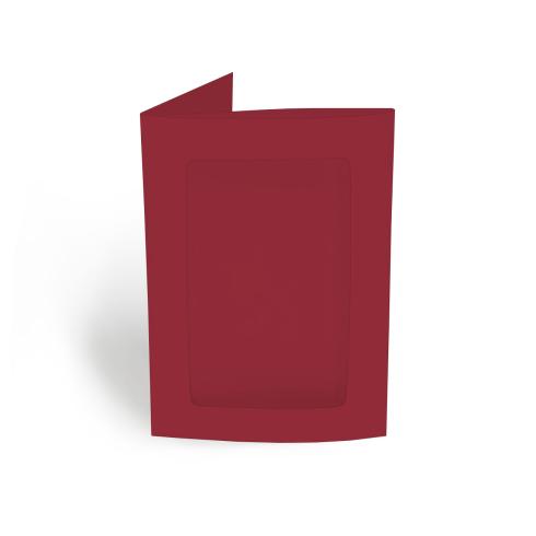 Passepartoutkarte rechteck 3-Fach DIN A6 in weinrot