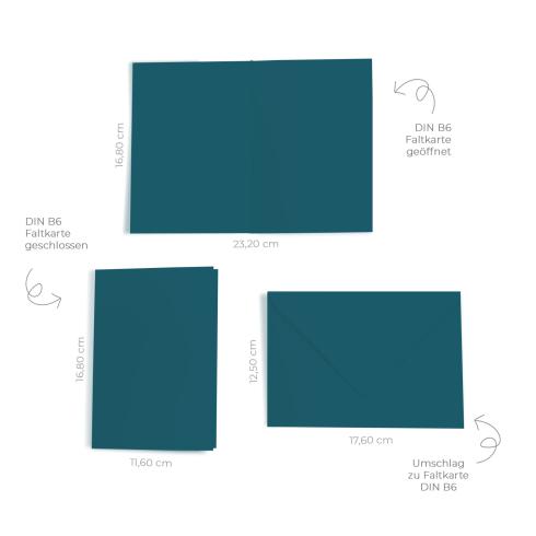 Faltkarte mit Briefumschlag DIN B6 in tiefseeblau