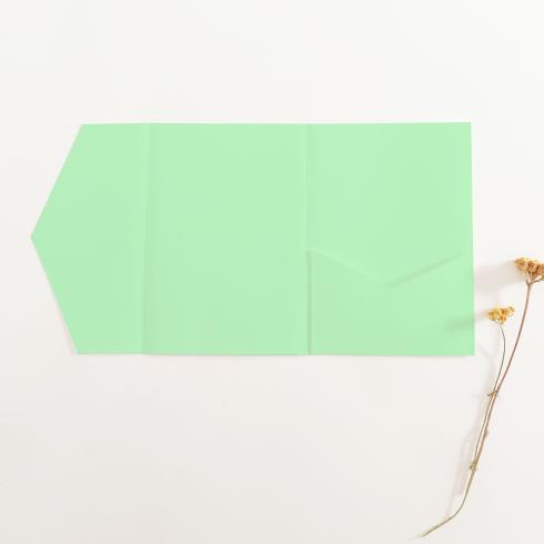 Pocketfold-Karte B6 Premium-Karton "Pastell Grün" Exklusiv Line