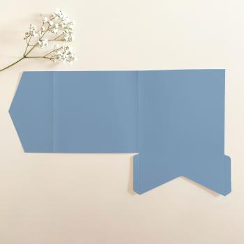 Pocketfold-Karte Quadrat (15x15) Premium-Karton "Graublau" Exklusiv Line