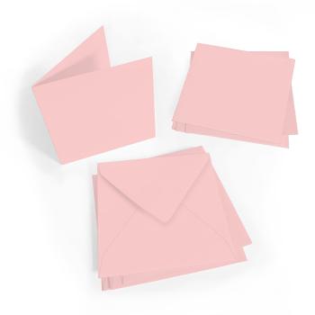 Faltkarte 15x15cm mit Briefumschlag 16x16cm in babypink