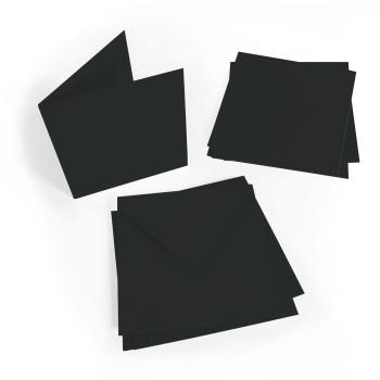 Faltkarte 15x15cm mit Briefumschlag 16x16cm in schwarz
