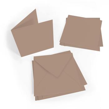 Faltkarte 15x15cm mit Briefumschlag 16x16cm in taupe