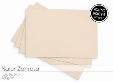 Tonkarton - Tonpapier DIN A4 120g/m² - 25 Bogen in natur zartrosa