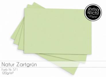 Tonkarton - Tonpapier DIN A4 120g/m² - 25 Bogen in natur zartgrün