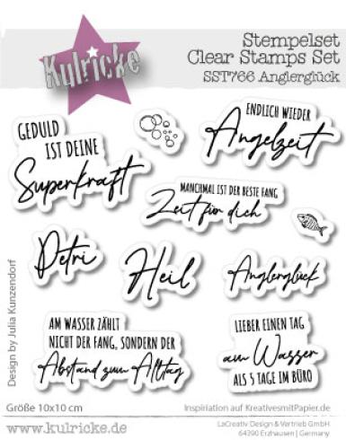 Kulricke Stempel "Anglerglück Schrift" Clear Stamp