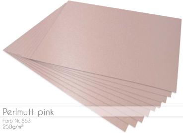 Cardstock "Metallic" - Bastelpapier 250g/m² DIN A4 in perlmutt pink