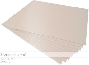 Cardstock "Metallic" - Bastelpapier 250g/m² DIN A4 in perlmutt rose
