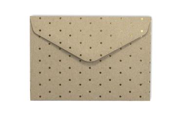 Briefumschlag C6 kraft grau + goldene punkte