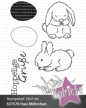 Kulricke Stempelset "Hase Medium Set" Clear Stamp Motiv-Stempel