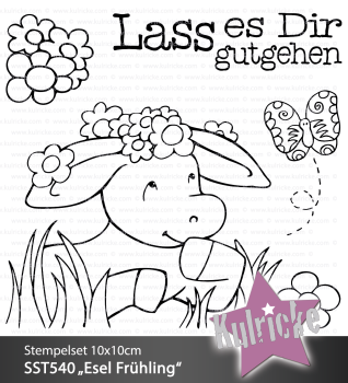 Kulricke Stempelset "Esel Frühling" Clear Stamp Motiv-Stempel