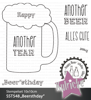 Kulricke Stempelset "Beersthday" Clear Stamp Motiv-Stempel
