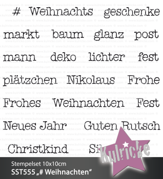 Kulricke Stempel "# Weihnachten" Clear Stamp Motiv-Stempel