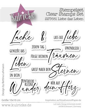 Kulricke Stempel "Liebe das Leben" Clear Stamp