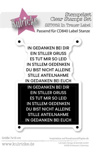 Kulricke Stempelset "Trauer Label" A7 Clear Stamp