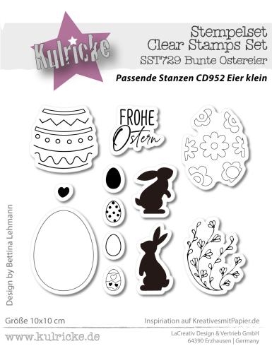 Kulricke Stempel "Kulricke Stempel -Bunte Ostereier" Clear Stamp