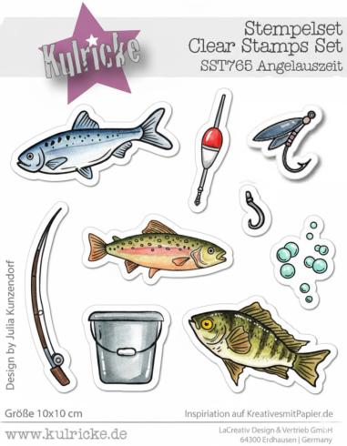 Preview: Kulricke Stempel "Anglerauszeit" Clear Stamp