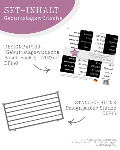 Kulricke Set Designpapier "Geburtstagswünsche" & Designpapier Stanzen