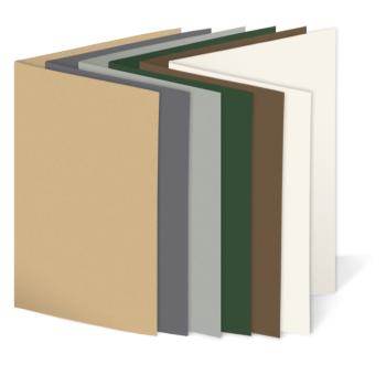 Sortiment "Naturfarben" 30x Faltkarten in 6 Farben DIN A6 - farbig sortiert