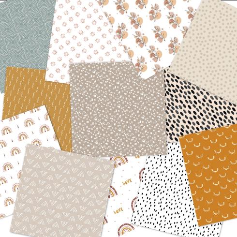 LaCreativ - Designpapier "Boho Mustermix" Paper Pack 6x6" - 24 Bogen