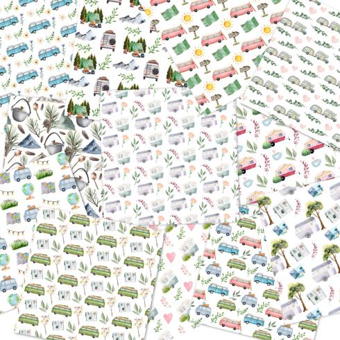 LaCreativ - Designpapier "Wir lieben Camping" Paper Pack 6x6" - 24 Bogen