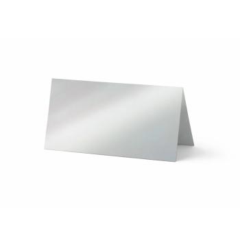 Tischkarte - Platzkarte 9 x 5 cm 300g/m² in metallic-persilber